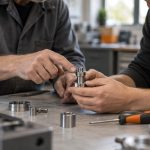 Hands-on coaching while working through a small mechanical assembly